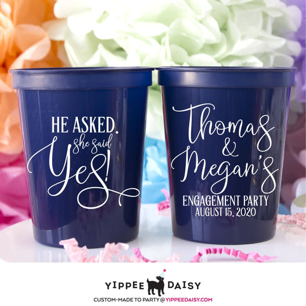 Personalized Engagement Party Cups - GB Design House