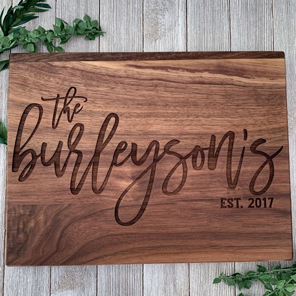 Custom Family Engraved Wooden Cutting Board - Yippee Daisy