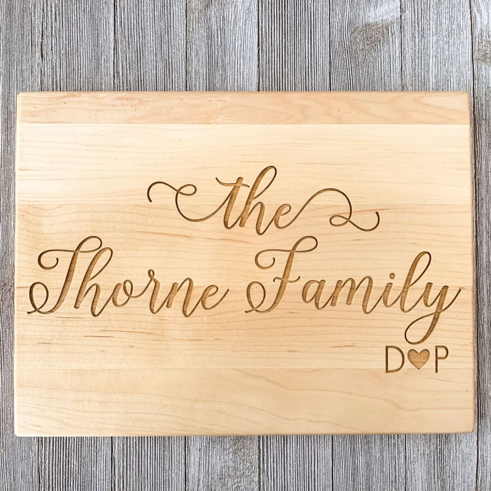 Custom Family Engraved Wooden Cutting Board - Yippee Daisy