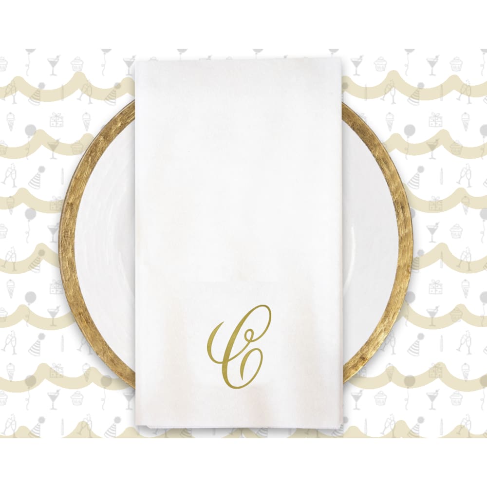 Elegant Cursive Monogram Napkin - Monogram Linun